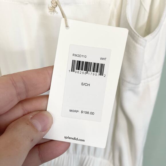 Splendid Jenna Square Neck Wide Strap Garter Waist Ruffled Maxi Dress Small NWT - Picture 10 of 11